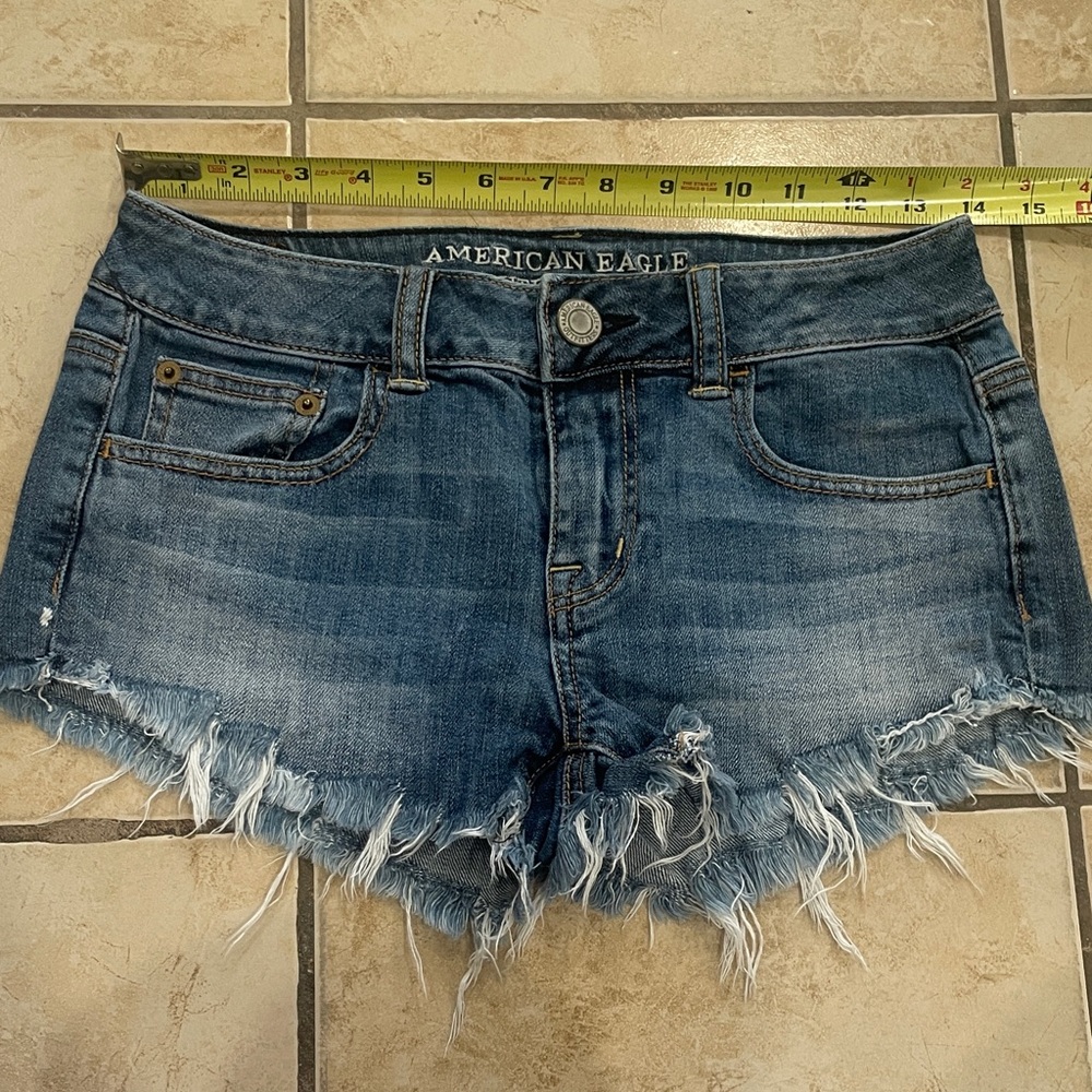 American Eagle Outfitters Distressed Blue Jean Shorts